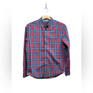 American Eagle Prep Fit Plaid Button Down Men’s medium